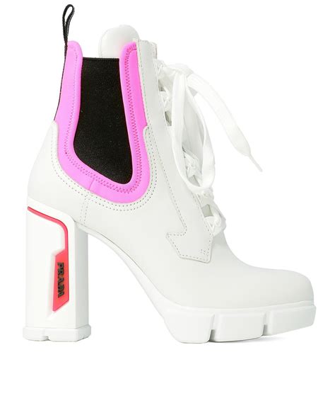 prada ankle boots white|prada chunky heel ankle boots.